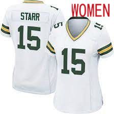 Women Green Bay Packers #15 Bart Starr Nike White Game Retired Player NFL Jersey->women nfl jersey->Women Jersey